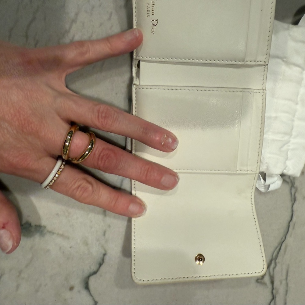 Christian Dior Lotus Wallet Tri-fold Pink and Cream FULL INCLUSION - Picture 11 of 16
